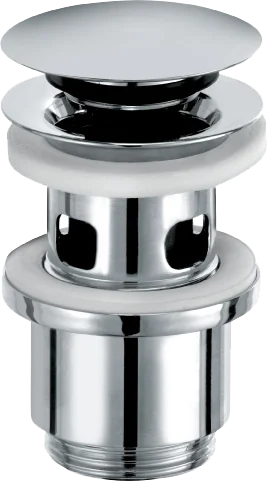 Донный клапан Kludi 1042405-00 клик клак, для раковины, с переливом, хром