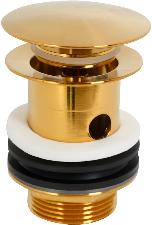 Донный клапан Cezares Eco ECO-SAT-BORO для раковины, с переливом, брашированное золото