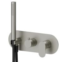 Смеситель Newform Linfa II 69469E.M0.070 для душа, встраиваемый, с ручным душем, 2 потока, внешняя часть, цвет titanium satin