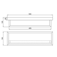Полка Fantini Linea 92 P5 7704P1 Matt Gun Metal PVD / белый