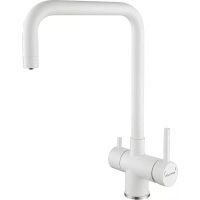 Смеситель для кухни Paulmark Wetter We213030-WH с подключением к фильтру, белый матовый