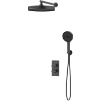 Душевой комплект Vincea Domus VSFW-5DM0GM 300 мм, со смесителем, вороненая сталь