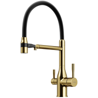 Смеситель для кухни Sancos Garda SC4009BG Золото брашированное Черный