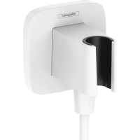 Шланговое подключение Hansgrohe FixFit Q 26887700 с держателем, цвет белый матовый