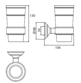 Стакан Emco Classic 0420 007 02 прозрачный/ золото