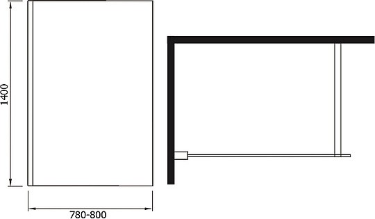 шторка для ванны weltwasser ww100 g1 80см, 10000001226 профиль хром, стекло прозрачное