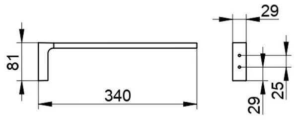 Полотенцедержатель Keuco Edition 11 11122 050000, 340 мм никель шлифованный