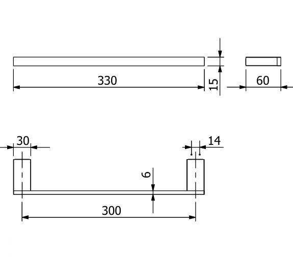 Держатель полотенца KLUDI VELA C 31962N1 широкий 300 мм, бронза брашированная