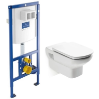 Комплект подвесной унитаз Roca Dama Senso 346517000 + ZRU9302820 + система инсталляции Villeroy & Boch 92246100