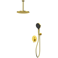 Душевой комплект Whitecross Y YSET12TOPGL 300 мм, со смесителем, золотой