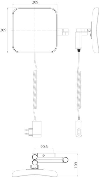 Зеркало косметическое EMCO Emco spiegel 
 1095.133.53 black