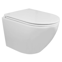Унитаз Azario Grado AZ-0046 -N подвесной, безободковый, с сиденьем микролифт, 49x38x38 см, белый