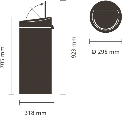 Мусорное ведро Brabantia Touch Bin New 128967 30 л, черное