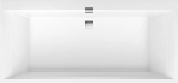 Квариловая ванна Villeroy & Boch Squaro Edge 12 UBQ190SQE2DV-01 190x90 см, встраиваемая, цвет альпийский белый, на ножках, со сливом-переливом