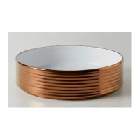 Раковина Terzofoco Cippo 0201BRG накладная, Ø40.5 см, белая|бронза