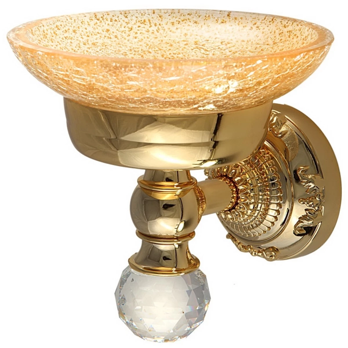Мыльница Migliore Cristalia 16822 цвет золото с кристаллом Swarovski