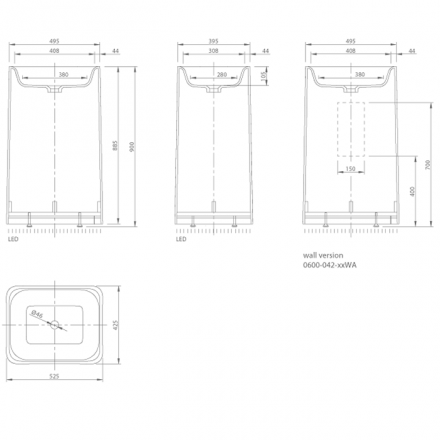 раковина напольная knief k-stone 0600-042-01 bi matt