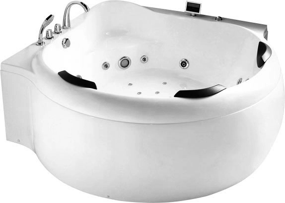 акриловая ванна gemy g9088 k гидромассажная, 185х185 см, цвет белый