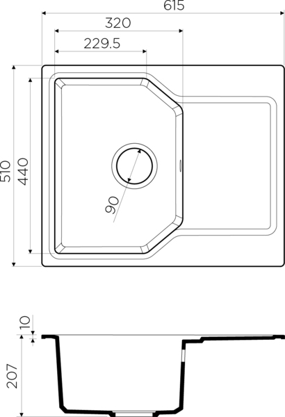 кухонная мойка omoikiri yonaka 61-ma 4993633 марципан