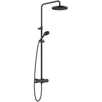 Душевая стойка Kludi Logo dual shower system 6808239-00 с термостатом, черный матовый