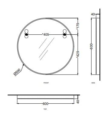 зеркало для ванной cielo i catini 
 caspt60.cm cemento
