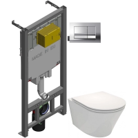 Комплект унитаза с инсталляцией Jacob Delafon Rodin+ E21749RU-00 с сиденьем микролифт и клавишей смыва Хром 281845