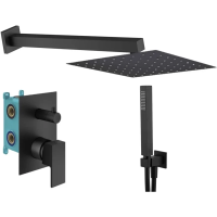 Душевой комплект Plumberia Selection TAG KITTG18NO 250 мм, со смесителем, черный матовый