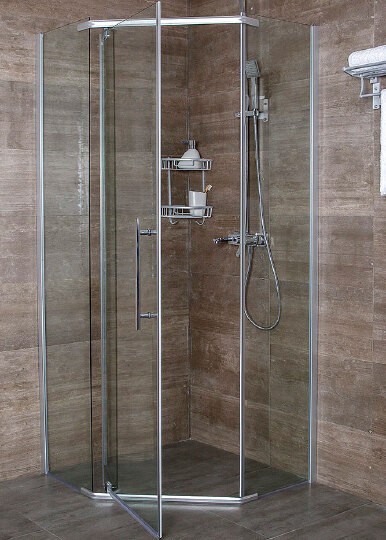 душевой уголок erlit comfort 100×100 er10110v-c1 профиль хром, стекло прозрачное