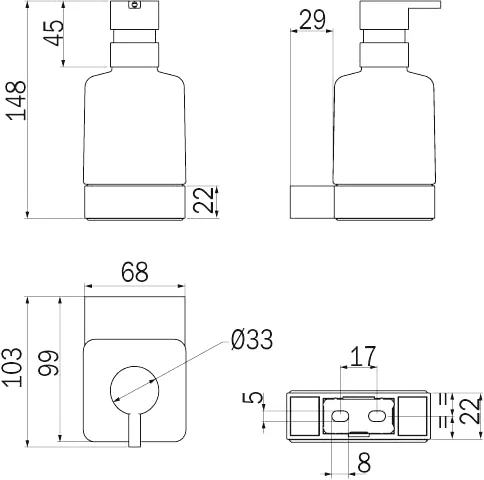 Дозатор для мыла Inda Indissima A88120CR21 хром