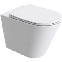 Унитаз приставной BelBagno Flay BB1003CB-TOR/SC безободковый, торнадо, с сиденьем микролифт, белый