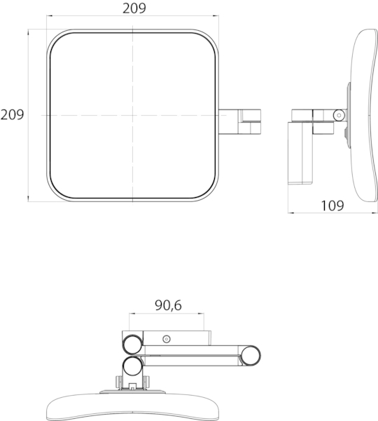 Зеркало косметическое EMCO Emco spiegel 
 1095.133.50 black