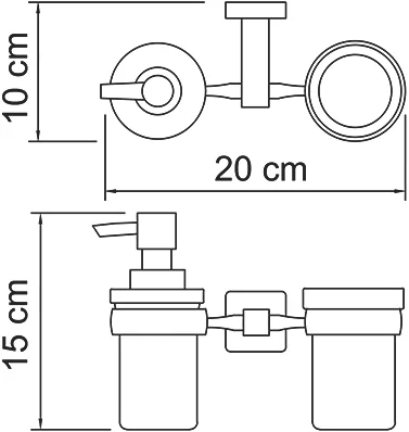 Дозатор для жидкого мыла WasserKRAFT Lippe K-6589 со стаканом для зубных щеток, цвет хром
