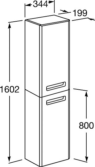 шкаф-пенал roca gap zru9302883 r белый глянец