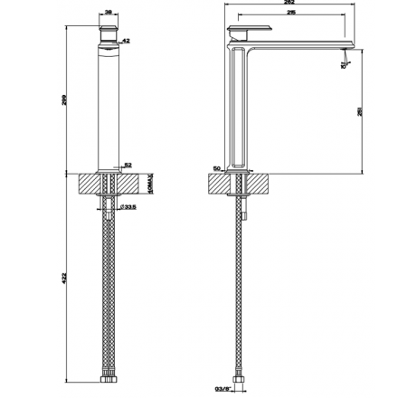 смеситель для раковины gessi eleganza 46004#080 высокий