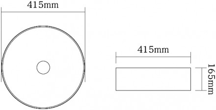раковина в ванную накладная santiline sl-1057b ø41.5 см, накладная, цвет черный глянцевый