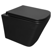 Унитаз Azario Teramo AZ-0052-UQ3MB подвесной, безободковый, с сиденьем микролифт, слив "Торнадо", 49х34х35 см, черный матовый