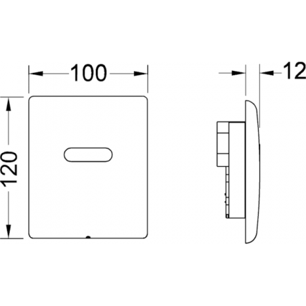 кнопка для инсталляции tece planus urinal 6в 9242351 для писсуара цвет хром глянцевый