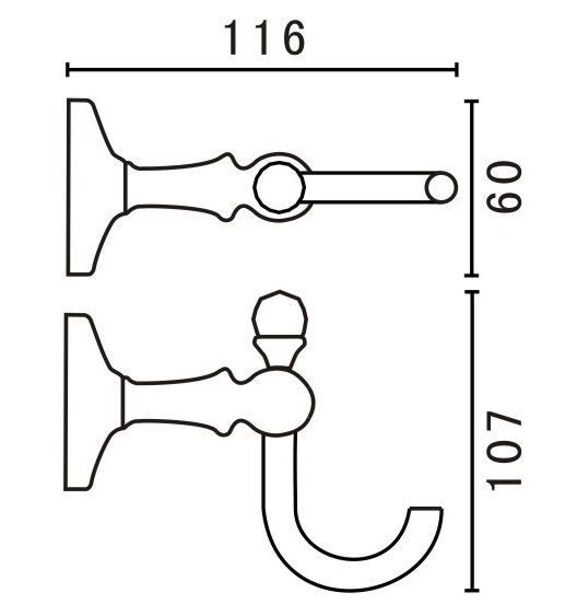 Крючок для полотенца Art&Max Antic Crystal AM-E-2686BSJ-Do цвет золото