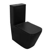 Унитаз компакт Azario Black King AZ-8303D напольный, безободковый, с бачком и сиденьем микролифт, 64х37х81 см, черный матовый