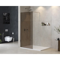 Душевая перегородка Cezares Liberta 120 LIBERTA-L-1-120-120-BR-Cr профиль Хром стекло бронзовое