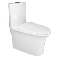 Унитаз моноблок Azario Luna AZ-1037 напольный, горизонтальный слив, с сиденьем микролифт, 71x39x77 см, белый