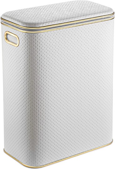 Корзина для белья Geralis PWG-B белая, золото, стандартная