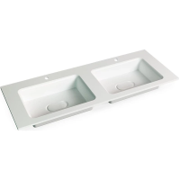 Раковина 122x45 см Jorno Modul Mol.08.120/W двойная, цвет белый