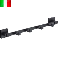 Планка с крючками Savol 65H S-06574H 4 крючка, для ванной комнаты, черный