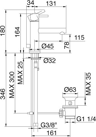 смеситель для раковины treemme vela 5810.cc.vl