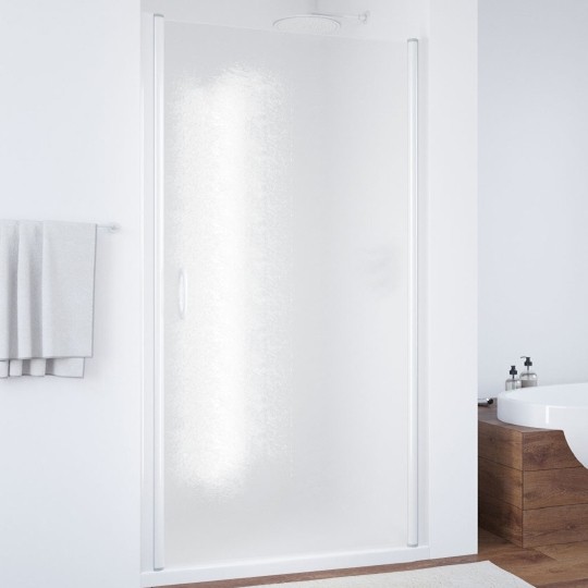 Дверь для душевой кабины в нишу Vegas Glass EP 90 01 02 профиль белый, стекло шиншилла