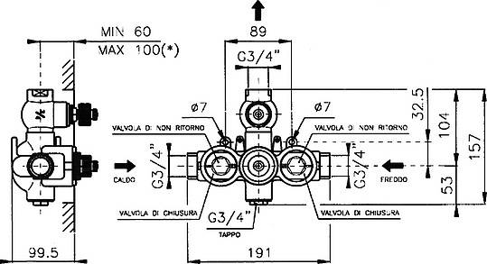 cмеситель для душа nicolazzi termostatic 4909cr78