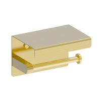 Держатель туалетной бумаги Nemo NM-C01055BG с полочкой, подвесной, цвет брашированное золото