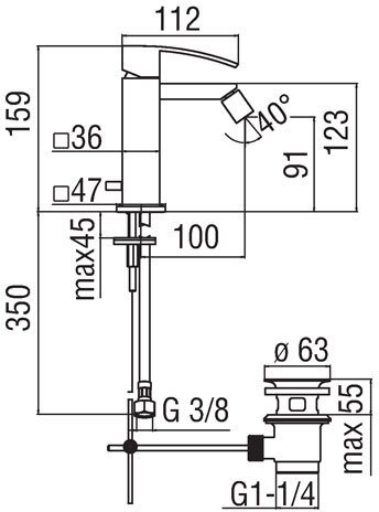 смеситель для биде nobili ray ry00119/1cr