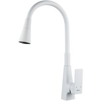 Смеситель для кухни Shevanik S543C-1 с гибким изливом, белый